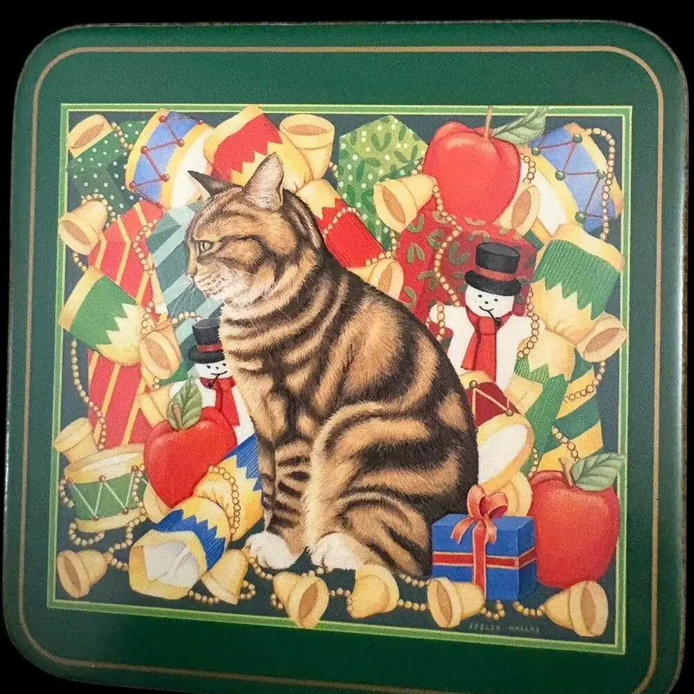 Pimpernel Set of 6 Coasters Cats Kitties Christmas In Box Snowman Made England